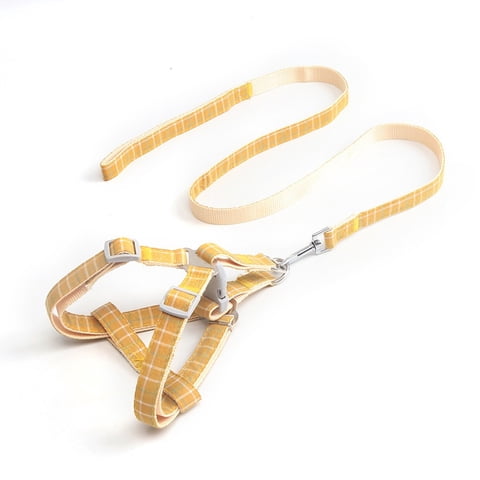 Genérico - Arnés Más Correa De Cuadro Para Mascotas Perros Amarillo Talla L