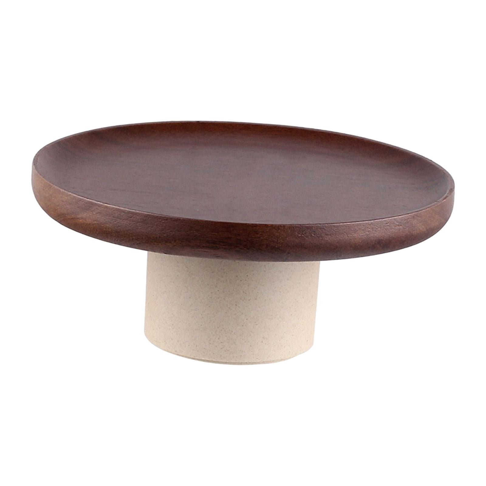 Magideal - Plato De Pastel De Estilo Japonés, Soporte Para Postre, Plato De Madera, Pedestal De Arcilla Para Postre, Boda, Fiesta De Cumpleaños, Estilo Rústico M , Talla L