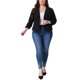 thumbnail image 2 of Agnes Orinda Blazers de Cultivo para Mujeres de Talla Grande para Escuela y Universidad, Mangas 3/4 Fruncidas, Solapa de Muesca, Botón Abajo, Traje de Negocios Casual 3X Negro, 2 of 8