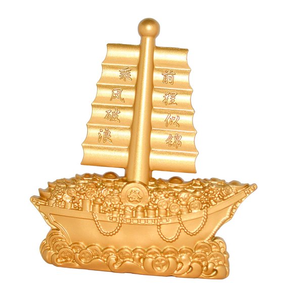 Escultura Presente Del Ornamento Del Velero De Oro Para La Mesa Decorativa Del Restaurante
