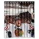 thumbnail image 1 of Cortina de ducha de los Chicago Blackhawks, juego de cortina de baño con ganchos, tamaño 60 x 72 pulgadas, 1 of 3