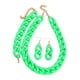 thumbnail image 2 of Conjunto De Collar, Pulsera Y Pendientes Con Cadena De Eslabones Acrílicos, Cadena Gruesa Mate, Joyería Verde, 2 of 3