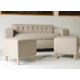 thumbnail image 1 of Sofa Tres Cuerpos Mas Dos Puff Beige Lino, 1 of 3