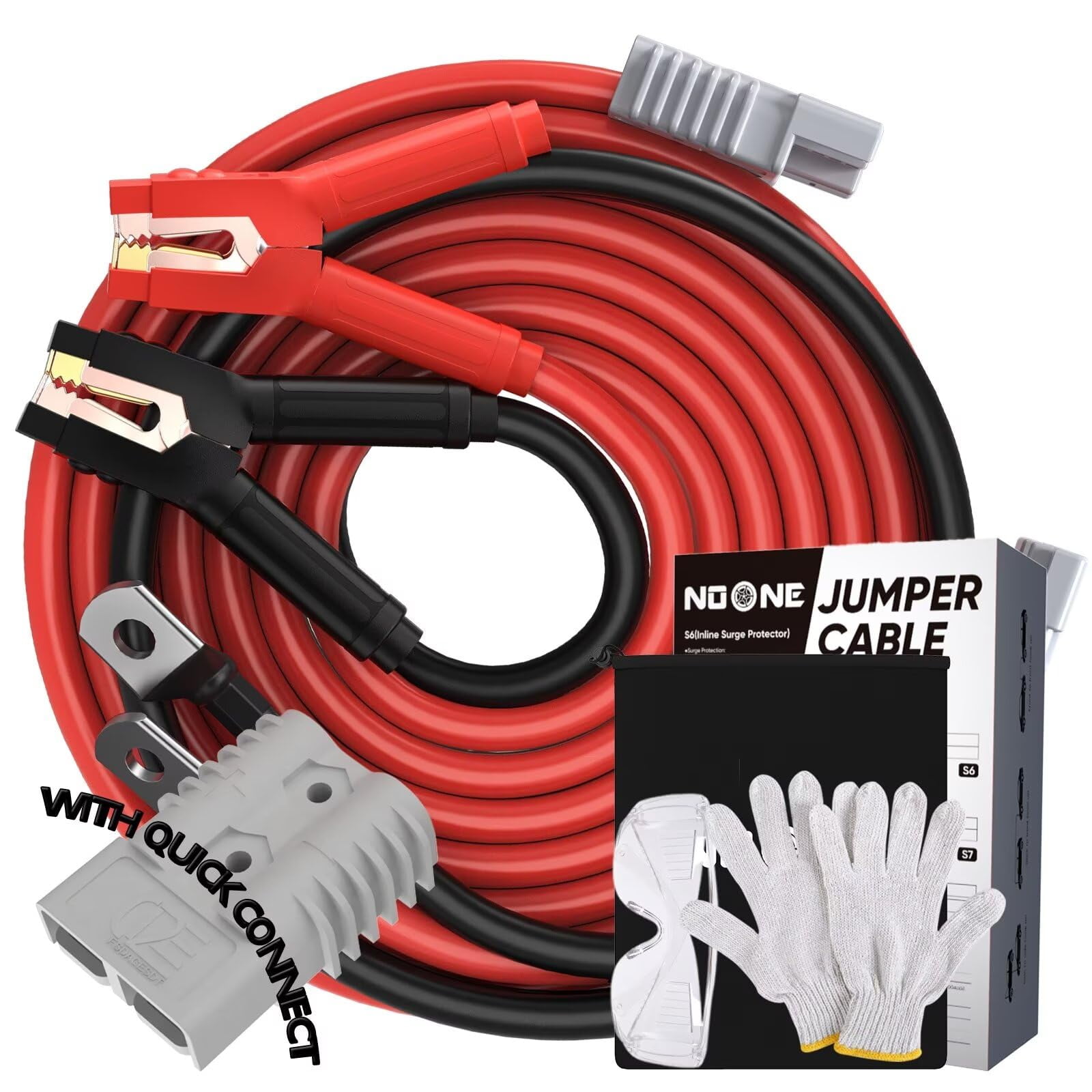 Jumper Cables Noone, Calibre 0, 30 Pies, Resistente, Para Batería De Coche