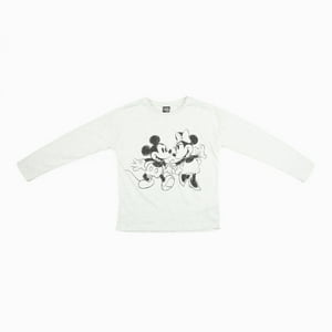 Disney - Polera Manga Larga Niña Pareja Gris Minnie