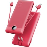 Cargador Portátil Vrurc De 10000 Mah Con Cables Y Enchufe Integrados