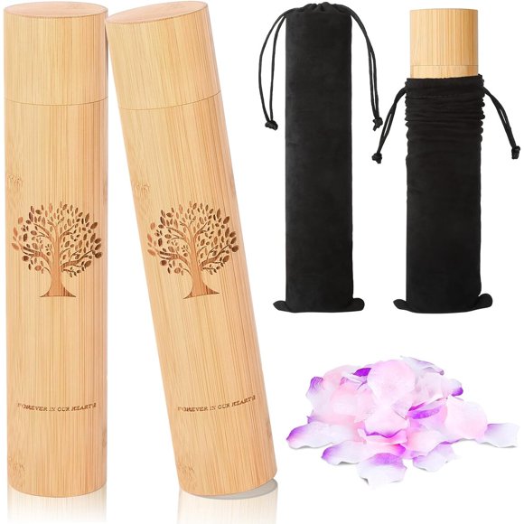 Urnas para cenizas HOOMTREE de bambú, 9 x 2 pulgadas, 2 unidades