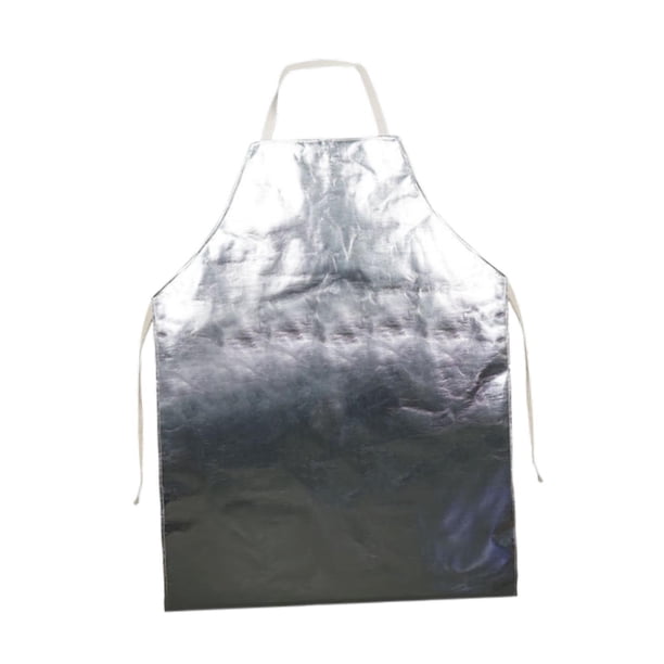 Delantal resistente al calor, ignífugo, para taller, con protección contra salpicaduras y quemaduras, 500 degreeC, delantal con peto de aluminio para asar S
