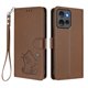 thumbnail image 1 of Funda Billetera con Relieve de Gato para Motorola Edge 50 5G, Marrón, 1 of 6