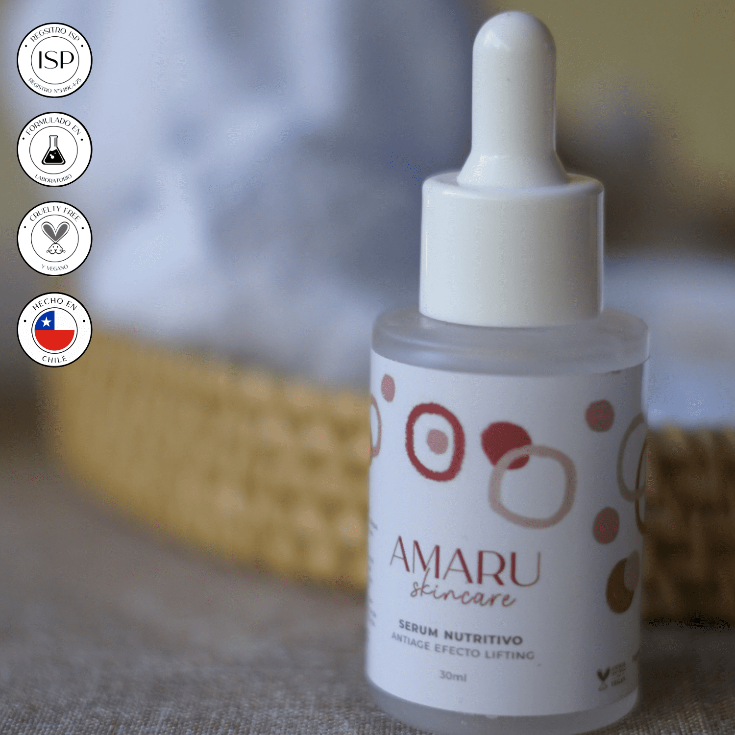 Amaru Skincare - Sérum Facial Con Ácido Hialurónico | Hidratación Y Efecto Tensor | Amaru | 30 Ml