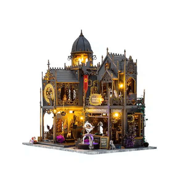 Casita Miniatura "Huoluo Castle" – Kit DIY con Luces LED y Diseño Gótico Mágico L2401