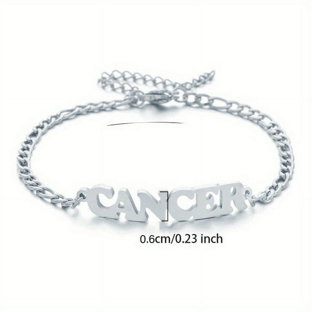 1pc Stainless Steel Fashion New Zodiac Letter Pendant Bracelet Jewelry Gift Birthday Gift