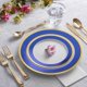 thumbnail image 3 of Juego de platos de plástico Stock Your Home de 125 piezas, blanco/azul/dorado, 3 of 6