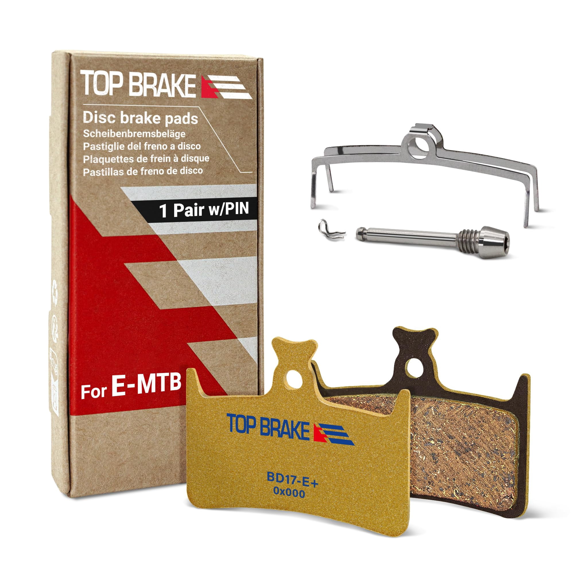 Pastillas De Freno Top Brake Bd17-e+ Para E-mtb Y Bicicleta Eléctrica, Color Dorado