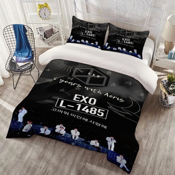 3pcs EXO and Aeris Six Year Celebration Themed Digital Print Three-Piece Set Duvet Cover + Double Pillowcase