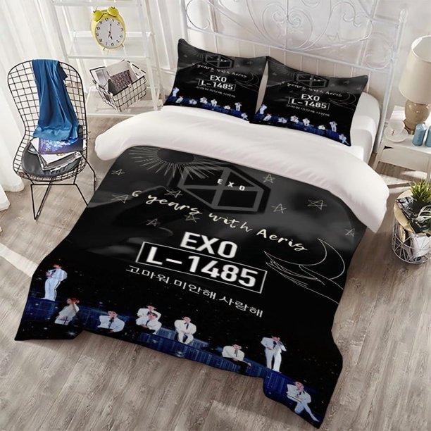 3pcs EXO and Aeris Six Year Celebration Themed Digital Print Three-Piece Set Duvet Cover + Double Pillowcase