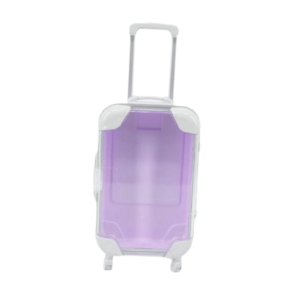 Accesorios para muñecas, Maleta, muñeca, equipaje de viaje, apertura de muñeca, Mini carrito de viaje, equipaje de muñeca de moda para muñeca de 18 pu Púrpura claro