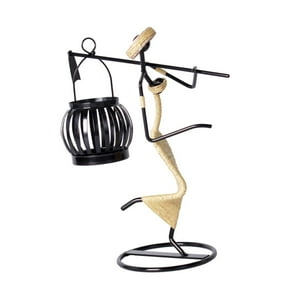 Genérico - Lámpara De Mesa Con Forma De Vela, Regalo Para Decoración Del Hogar, Candelabro De Metal Para Mesa, Hogar, Hotel, Color Caqui