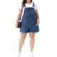 thumbnail image 2 of Agnes Orinda Peto Corto de Mezclilla Talla Grande para Mujeres Escuela Universidad Tirantes Ajustables Dobladillo Enrollado 5 Bolsillos Mono Vaquero Peto Corto 4X Gris Azul, 2 of 6