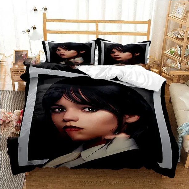 Horror TV Shows Wednesday Addams Bedding Set Boys Girls Twin Queen Size Duvet Cover Pillowcase Bed Kids Adult