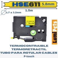 Genérico - Cinta Termocontraible Hse-611 Alternativa Brother | 5.8 Mm | Amarilla Amarillo S M