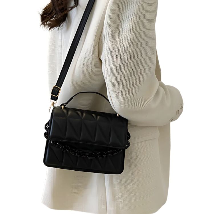 Crusec - Cartera De Dama 20x7.5x15cm Con Diseño Cadena Elegante