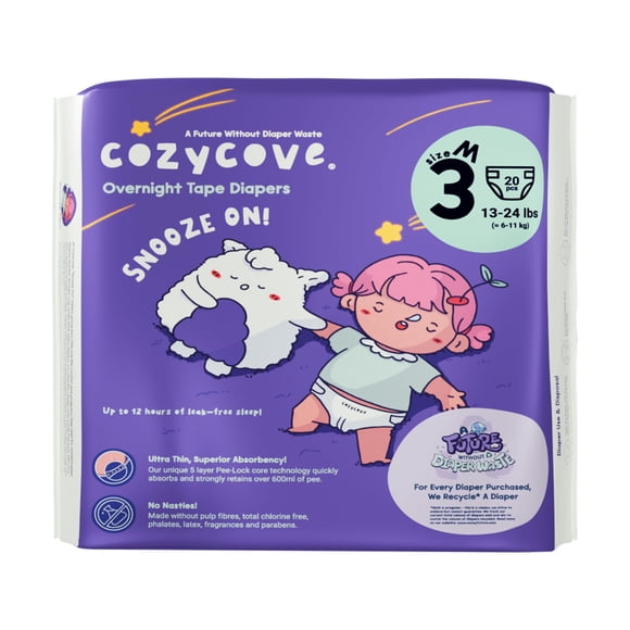 Pañales para bebé Cozycove talla 3 (6‑11 kg) 20 unidades