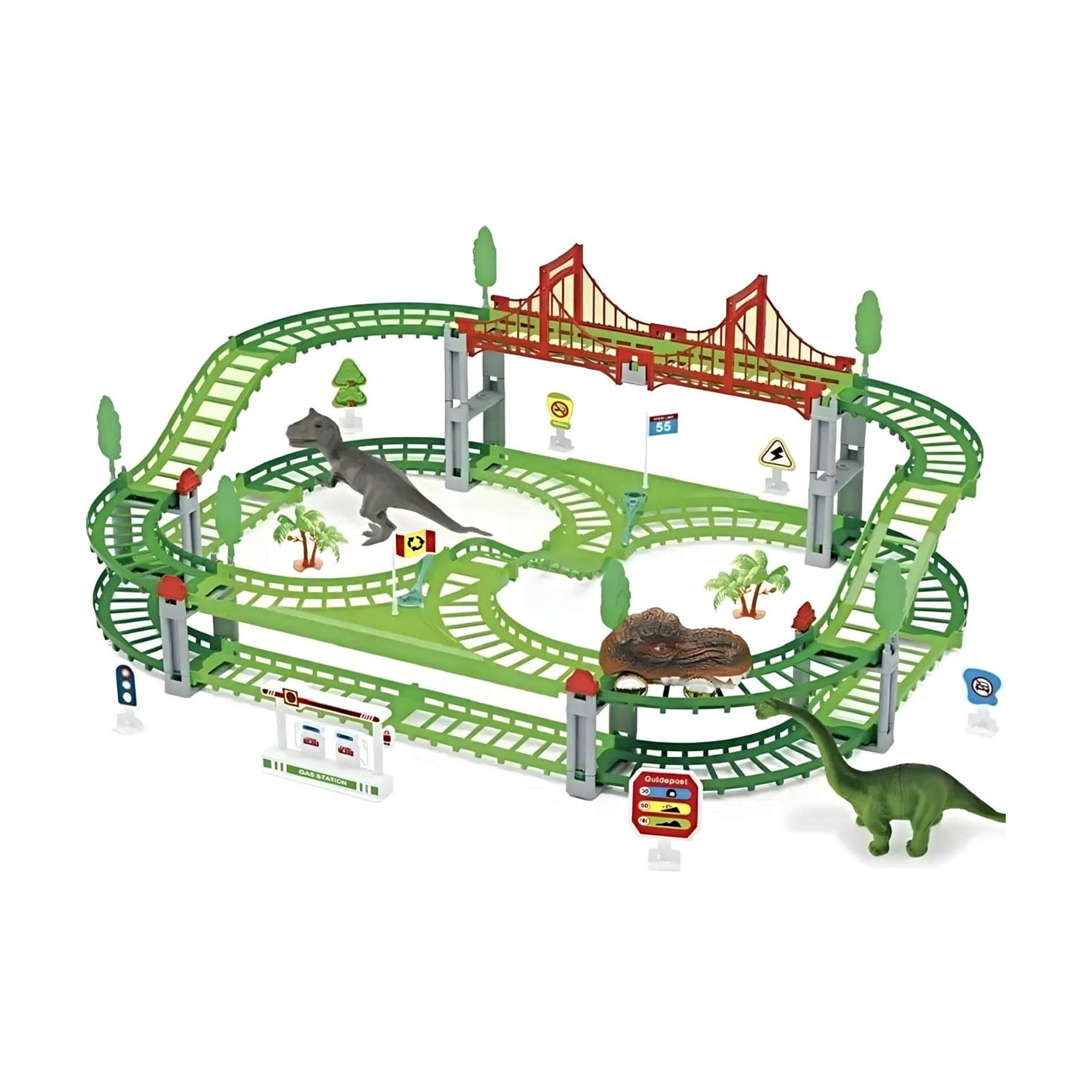 Juguete Infantil - Pista De Carrera Auto Dinosaurio 52 Piezas