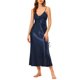 thumbnail image 1 of INSPIRE CHIC Camisón de Satén para Mujer con Cuello en V, Sin Mangas, Maxi Camisón con Tirantes Ajustables y Detalle de Pliegues, Vestido de Ropa de Dormir Sedoso, Talla XX-Large Azul, 1 of 6