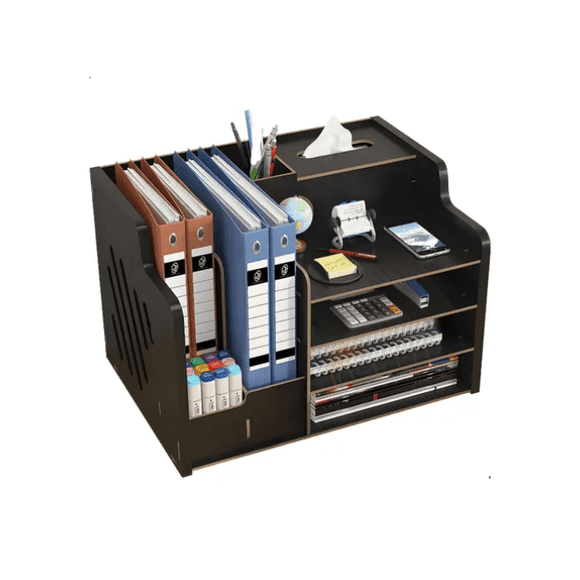 Organizador Libro Carpetas Madera Oficina Con Porta Lapiz