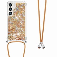 Funda Foxdock Para Samsung Galaxy S24 Plus Con Cuerda Ajustable, Brillo Líquido, Protección Antigolpes Y Lente – Ideal Para Regalo