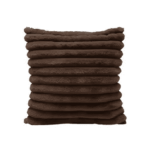 Genérico - Pack 2 Fundas De Cojín Super Suave Líneas Decoración 43X43 Cm Color Café