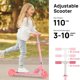 thumbnail image 2 of Scooter infantil TENBOOM plegable con ruedas luminosas rosa, 2 of 7