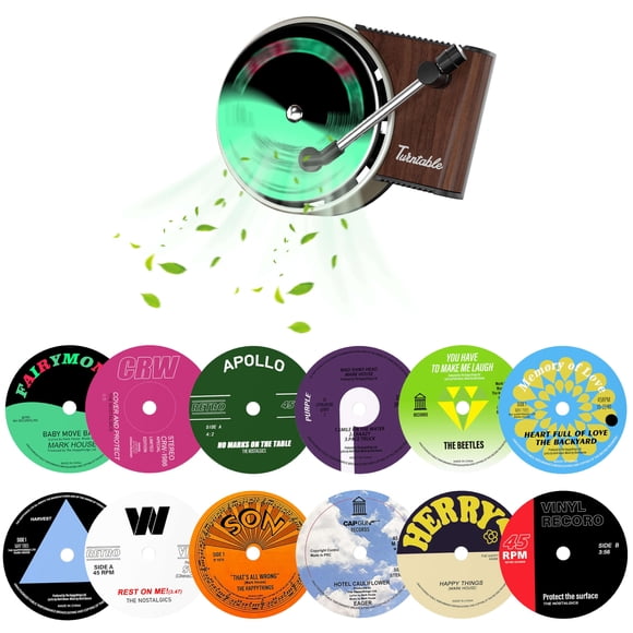 Ambientador para auto Maicican estilo tocadiscos retro con clip, 12 piezas