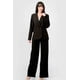 thumbnail image 1 of Conjunto Semiformal De Blazer Holgado De Manga Larga Con Botones Y Pantalones Anchos Tejido Elástico De Lujo Color Negro (para Mujer), 1 of 5
