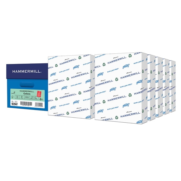 Papel de Color Hammermill Verde 20 lb, 3 Agujeros, 5000 Hojas