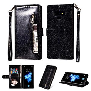 Funda Para Foxdock Elegante Funda Samsung Galaxy Note9 Glitter Con Cremallera-Ideal Para El Uso Diario