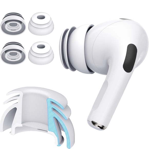Almohadillas para AirPods Pro 1 y 2 (grandes) Premium con múltiples bridas