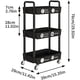 thumbnail image 1 of Carro de Almacenaje de 3 Niveles Laiensia Negro 39 x 29 x 76 cm, 1 of 3