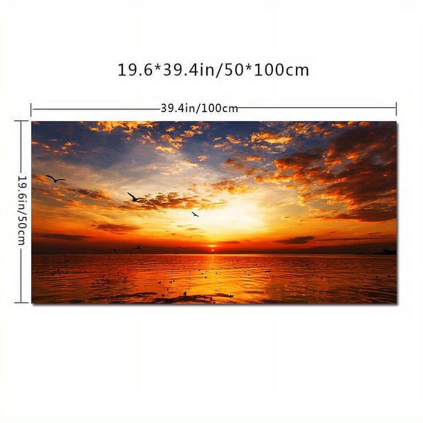 1pc Canvas Painting Wall Art, Sunrise Sunset Painting Pictures Seaside Landscape Printing Modular Artwork Poster Home Decoration Living Room, No Frame