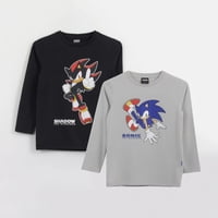 Bipack Polera Manga Larga Niño Shadow & Sonic Negro Sonic