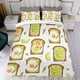 thumbnail image 4 of Pan Tostado Conjunto de sábanas temático, trío de piezas, cómodo y amigable con la piel, diseño único, regalo de decoración para el hogar para familiares, amigos y fans, 90 cm * 190 cm, 4 of 6