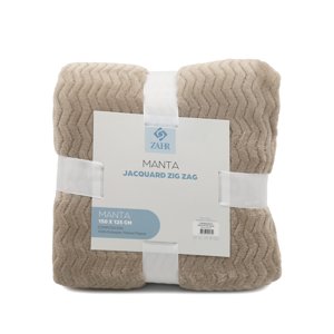 Zahr - Manta Jaquard Zigzag Beige 125 X 150 Cm