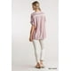 thumbnail image 5 of Blusa de Manga Corta con Pliegues y Rayas Horizontales y Verticales con Dobladillo Alto-bajo, 5 of 5