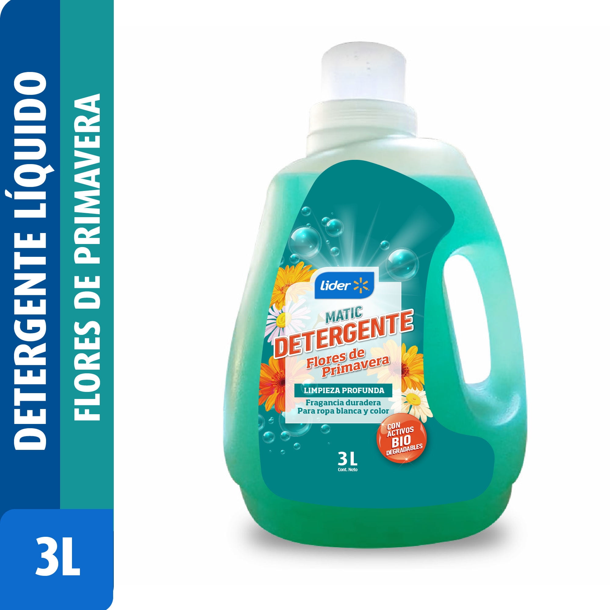 Detergente Líquido Flores De Primavera Botella 3L Lider