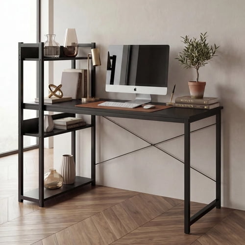 Escritorio H Oficina Madera Espesor 18mm 120cm X 55cm X 72cm Negro