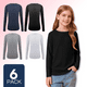thumbnail image 1 of Pack 6 Camiseta Polar Manga Larga Primera Capa Niña Polera Colores Surtidos, 1 of 7