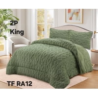 Aladdins Shop - Cobertor De Invierno Texturizado Con Chiporro 2 Plazas Trenzado Verde