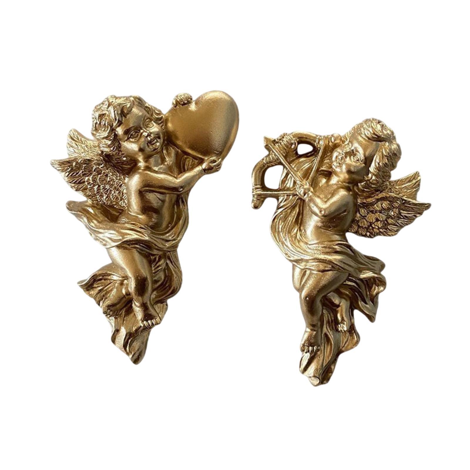 Magideal - 2 Estatuas De Ángel Para Colgar En La Pared, Figuras De Ángel, Querubín, Cupido, Ligeras Y Encantadoras, Decoración De Pared, Figura Angelical Para Do