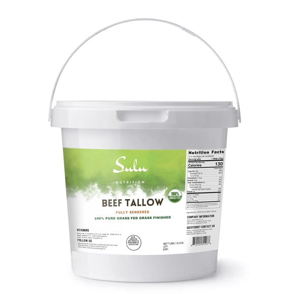 Sebo de res SULU ORGANICS 3,1 kg, alimentado con pasto, totalmente derretido